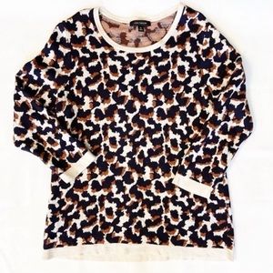 Ann Taylor Animal Print Wool Blend Sweater